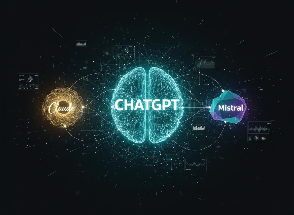 Comparaison des modèles d'IA ChatGPT, Claude et Mistral